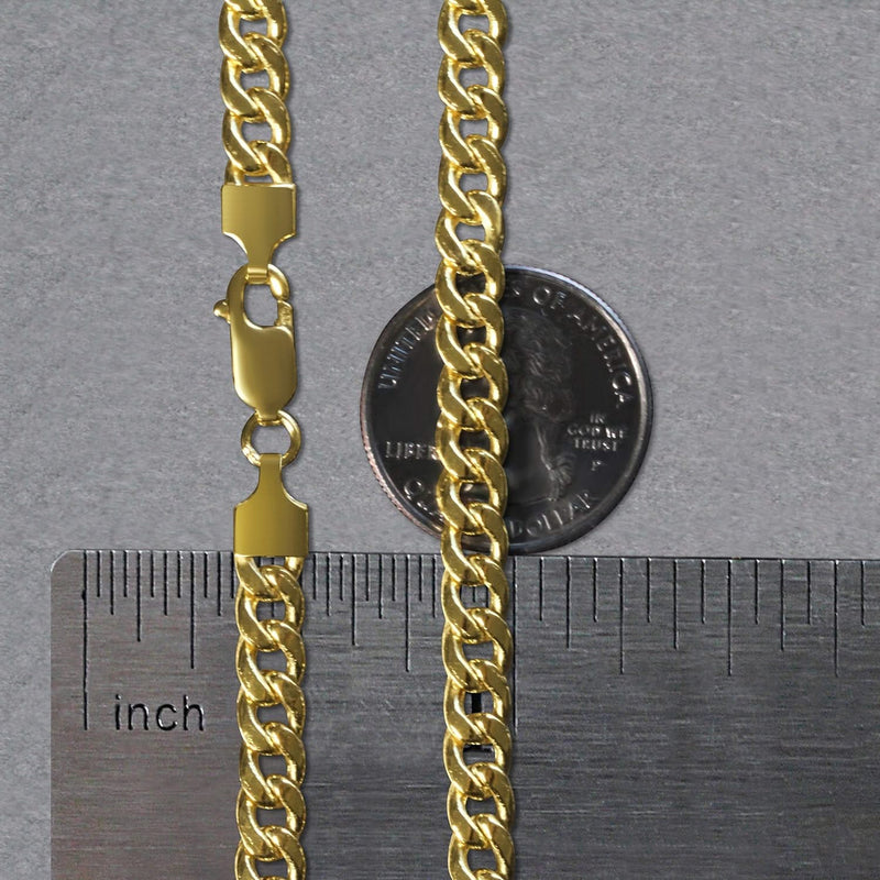 14k Yellow Gold Miami Cuban Semi Solid Chain (5.50 mm) Product Image