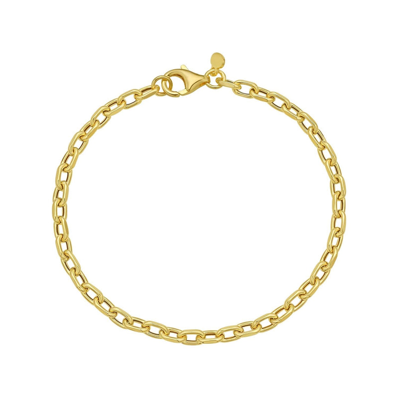 14K Yellow Gold Cable Chain Bracelet (3.30 mm) 14K yellow gold cable chain bracelet with 3.30 mm interlocking links