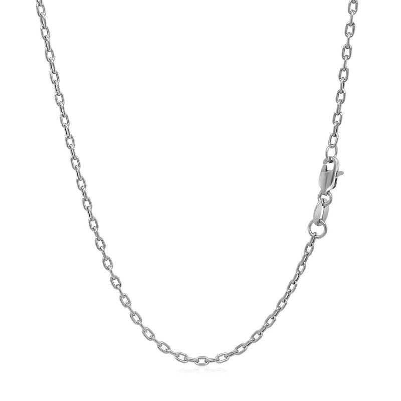 Double Extendable Cable Chain in 14k White Gold (1.80 mm) 14K white gold double extendable cable chain, 1.80 mm width