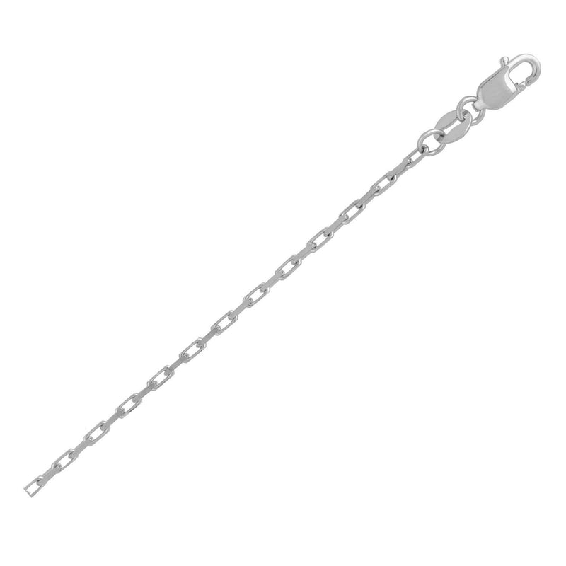 14k White Gold French Cable Chain (1.30 mm) 14K white gold cable chain with fine 1.30 mm round links