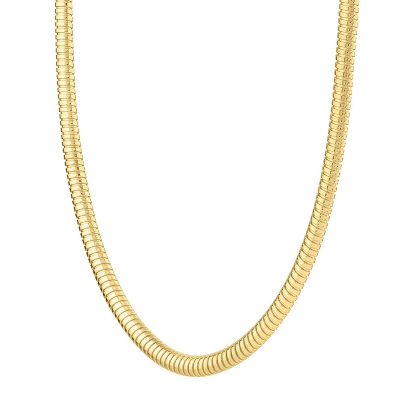 Tubogas Necklace in 14K Yellow Gold (5.00 mm) 14K yellow gold Tubogas necklace with smooth 5.00 mm rounded band