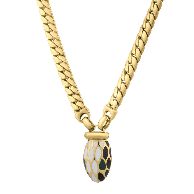 Le Serpent Curb Link Necklace in 14K Yellow Gold 14K yellow gold curb link necklace with flat interlocking chain links