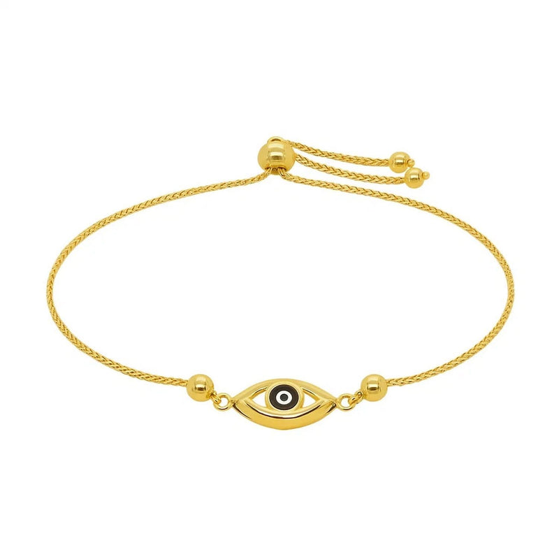 14k Yellow Gold Adjustable Evil Eye Bracelet (1.00 mm) Product Image