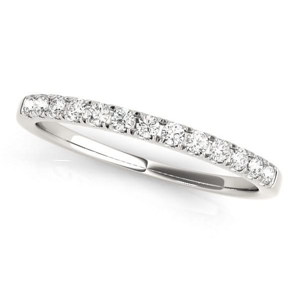14k White Gold Timeless Diamond Wedding Ring (1/5 cttw) 14K white gold ring with a channel line of round diamond stones