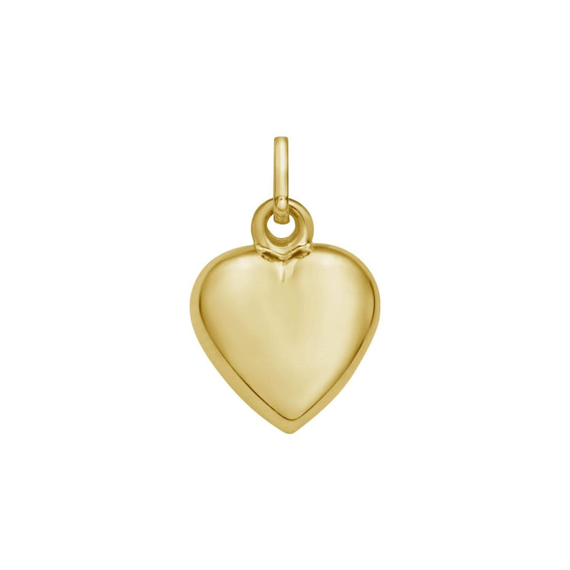 14K Yellow Gold Polished Small Puff Heart Charm Pendant 14K yellow gold puff heart charm pendant with polished domed heart shape