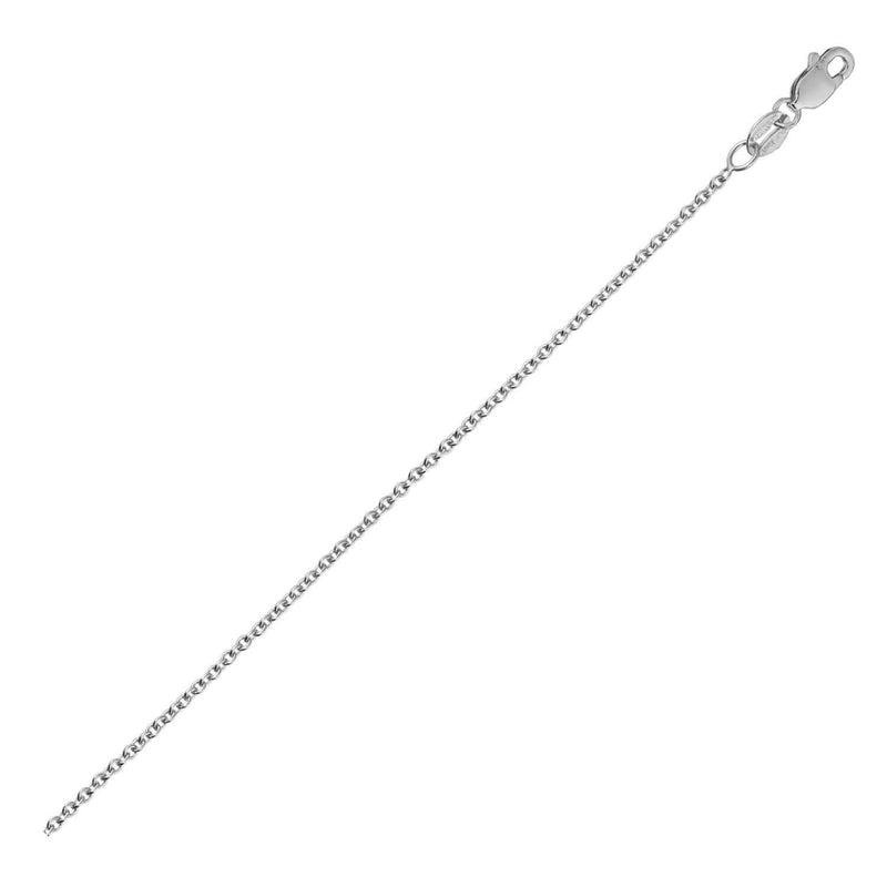 14k White Gold Round Cable Link Chain (2.4 mm) 14K white gold round cable link chain, 2.4 mm width
