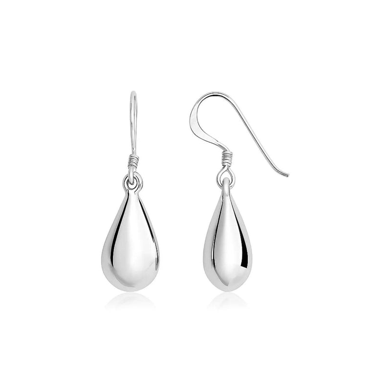 Sterling Silver Polished Puffed Teardrop Dangle Earrings 925 sterling silver polished puffed teardrop dangle earrings