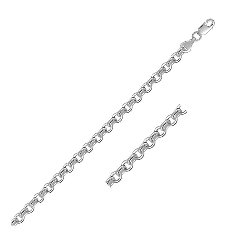 14k White Gold Diamond Cut Cable Link Chain (3.70 mm) 14K white gold cable link chain with diamond-cut faceted links