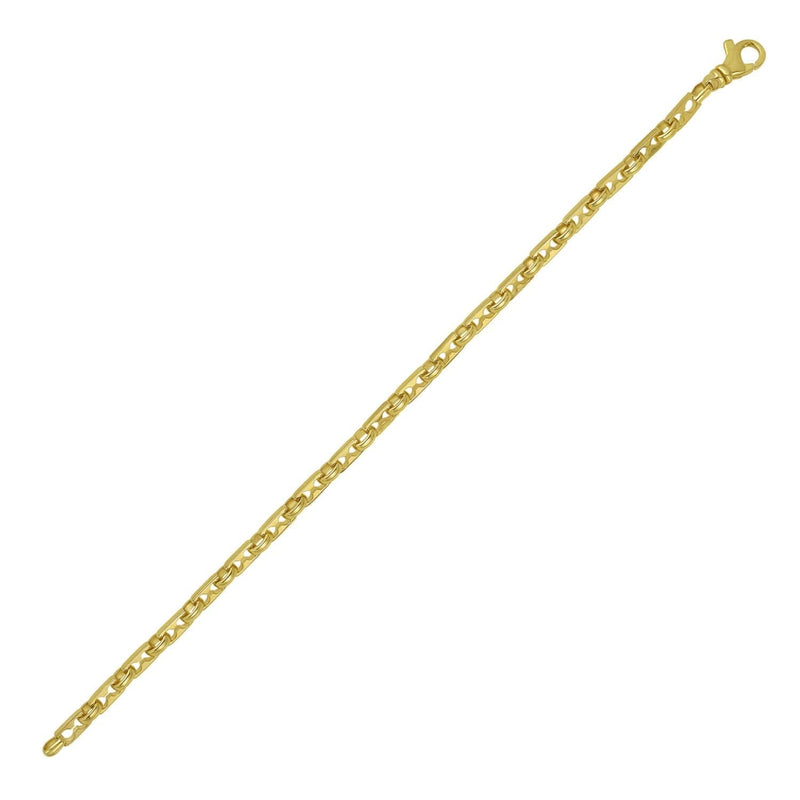 14K Yellow Gold Rectangular Railroad Link Bracelet (7.00 mm) 14K yellow gold rectangular railroad link bracelet, 7.00 mm wide