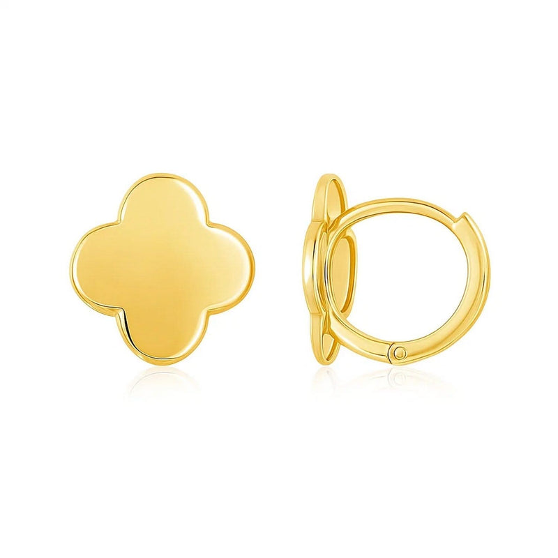 14K Yellow Gold Polished Clover Stud Earrings 14K yellow gold clover stud earrings with polished four-petal design