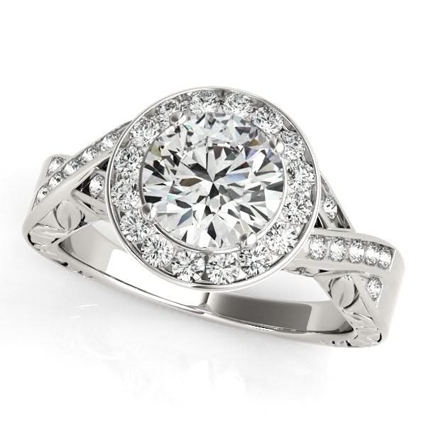 Halo Set Diamond Engagement Ring in 14k White Gold (1 5/8 cttw) Product Image