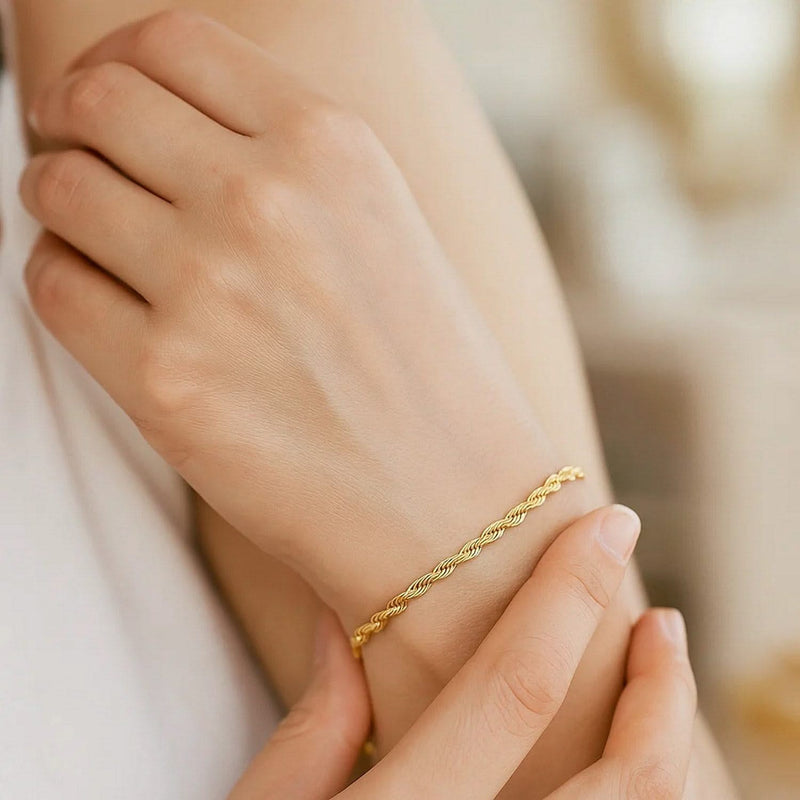 10k Yellow Gold Solid Diamond Cut Rope Bracelet (1.60 mm) Product Image