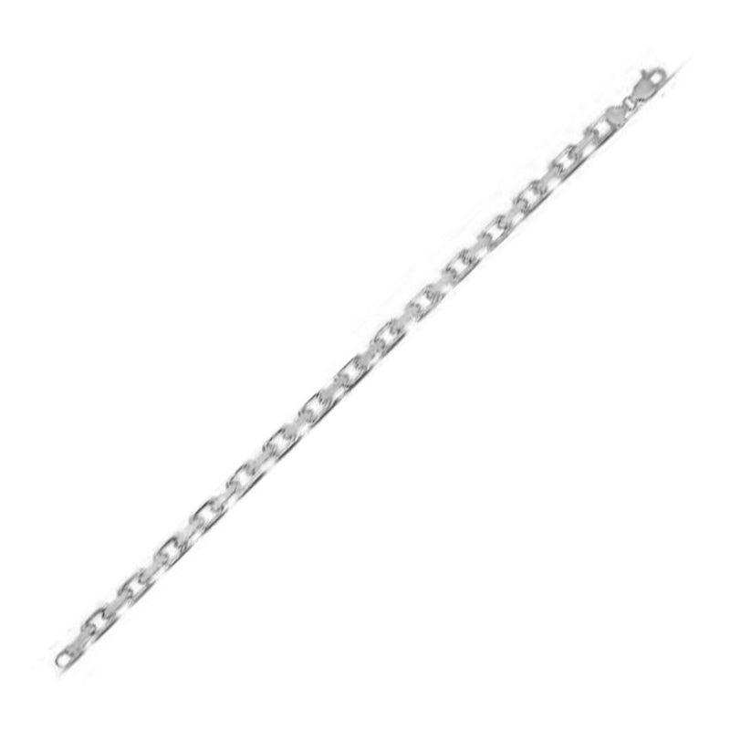 14k White Gold French Cable Chain Bracelet (4.80 mm) 14K white gold French cable chain bracelet, 4.80 mm wide with lobster clasp