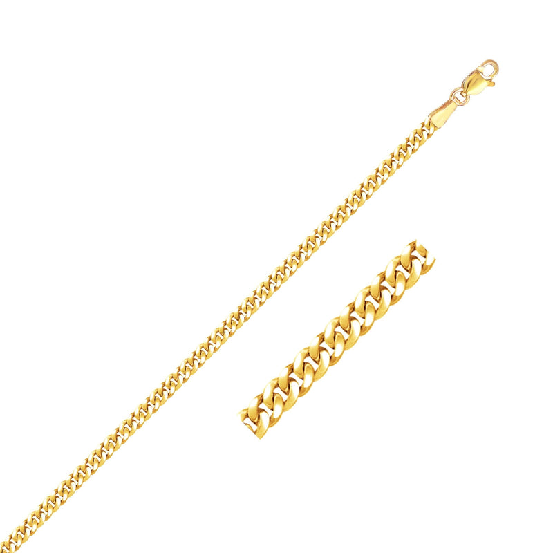 3.30mm 14K Yellow Gold Gourmette Chain 14K yellow gold Gourmette chain with flat twisted curb links