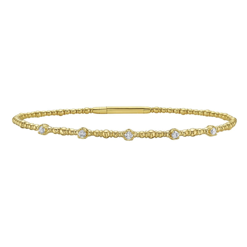 Classic 14K Yellow Gold Beaded Bracelet 14K yellow gold beaded bracelet with polished gold bead strand and clasp