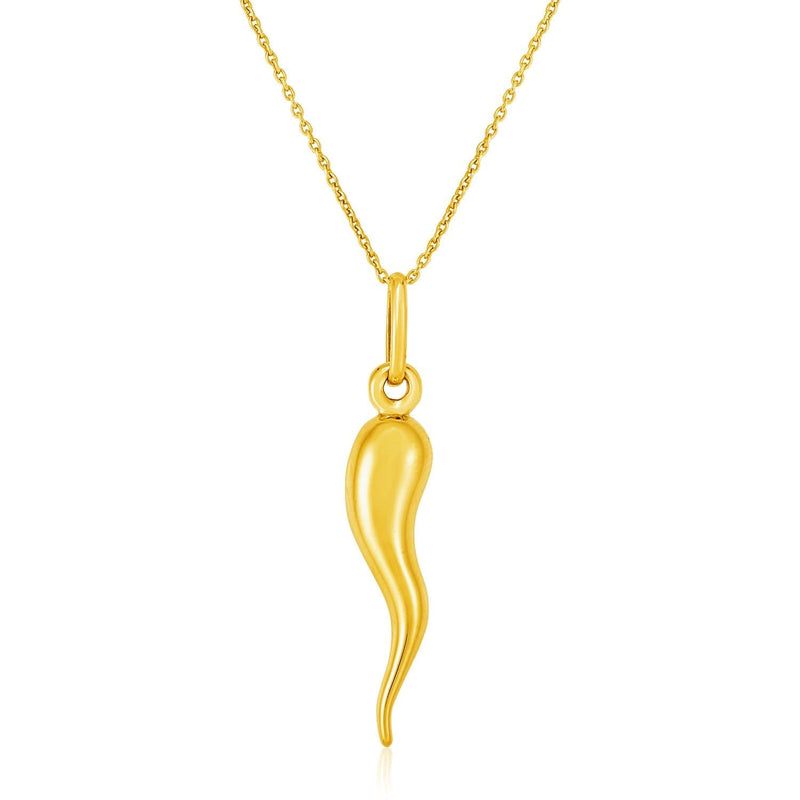 14k Yellow Gold Pendant with Polished Abstract Swirl 14K yellow gold pendant with polished abstract swirl design