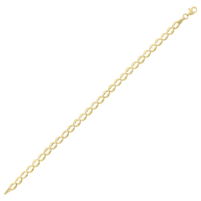 10K Yellow Gold Fancy Open Oval Link Bracelet 10K yellow gold bracelet with fancy open oval links
