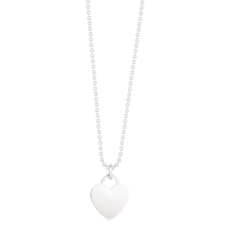 Sterling Silver Rhodium Plated Heart Charm Necklace Sterling silver rhodium plated necklace with heart shape charm pendant