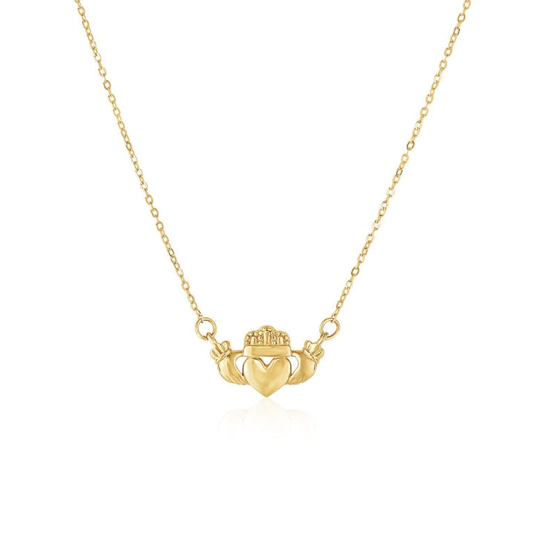 14k Yellow Gold Pendant with Claddagh Symbol Product Image