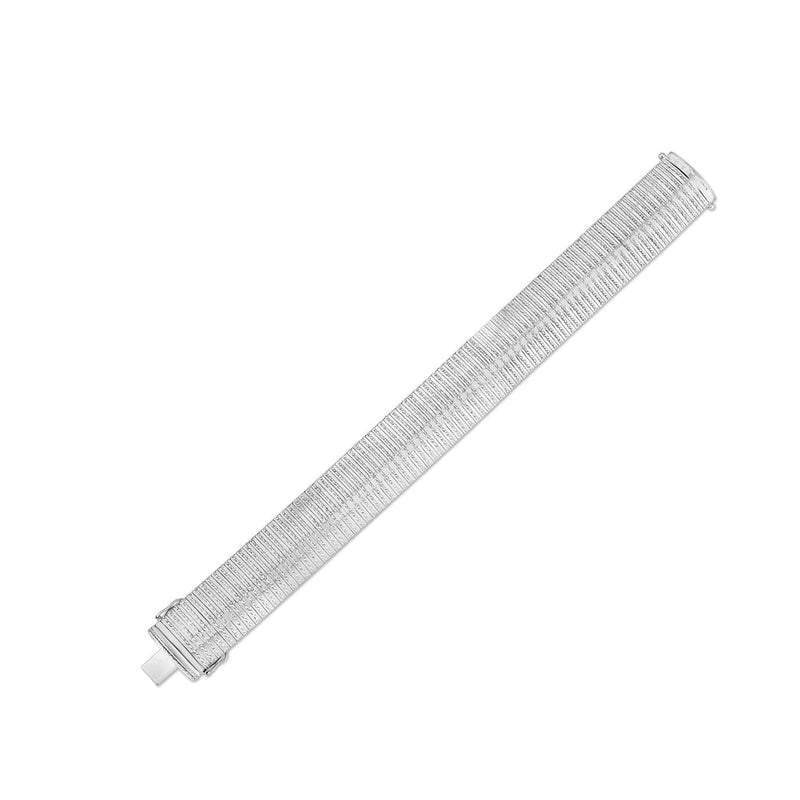 14k White Gold Bold Diamante Flex Bracelet (17.10 mm) 14K white gold bold diamante flex bracelet, 17.10 mm wide link band