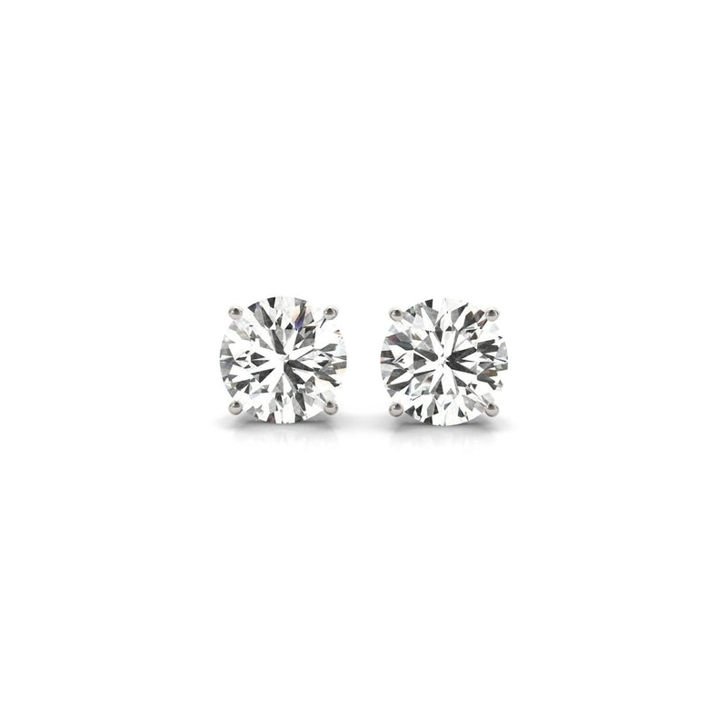 2 cttw Certified IGI Lab Grown Round Diamond Stud Earrings 14k White Gold(G/VS2) 14K white gold stud earrings with 2 round diamond stones