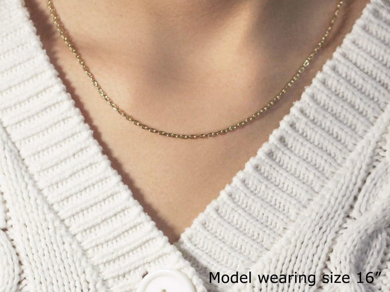 Double Extendable Cable Chain in 14k Yellow Gold (1.80 mm) Product Image