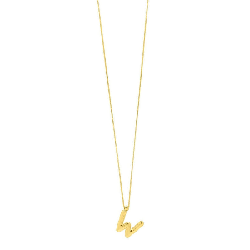 14K Yellow Gold Helium Initial W Pendant 14K yellow gold initial W pendant with polished letter face