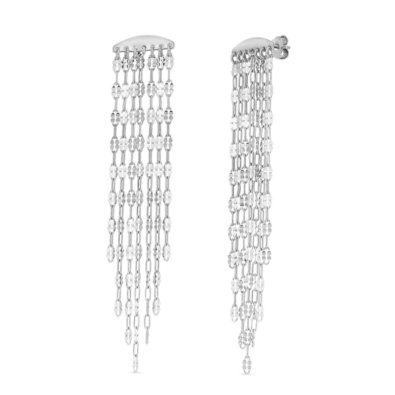 Sterling Silver Rhodium Plated Fancy Mariner Drop Earrings 925 rhodium plated sterling silver fancy mariner drop earrings without stones