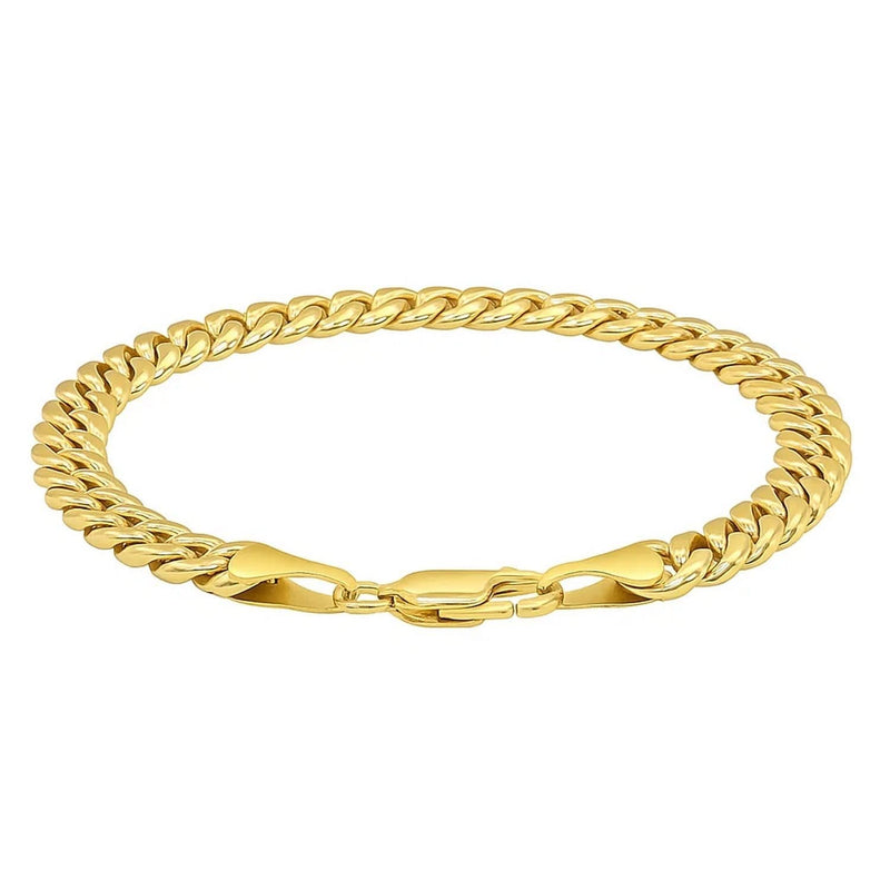 14k Yellow Gold Miami Cuban Semi Solid Bracelet (8.00 mm) Product Image