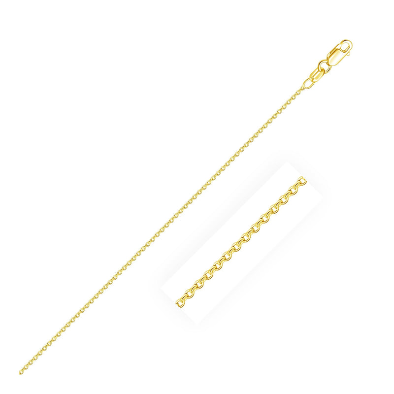 18k Yellow Gold Round Cable Link Chain (0.97 mm) 18K yellow gold round cable link chain, 0.97 mm fine gauge