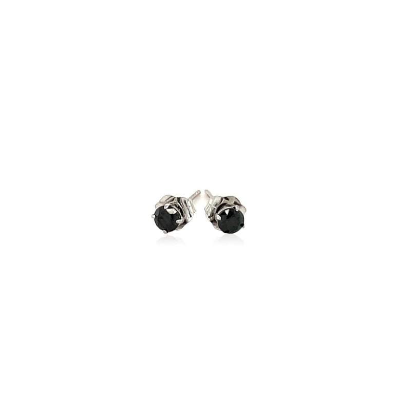 14k White Gold Black 3mm Faceted Cubic Zirconia Stud Earrings 14K white gold studs with 2 faceted black cubic zirconia stones