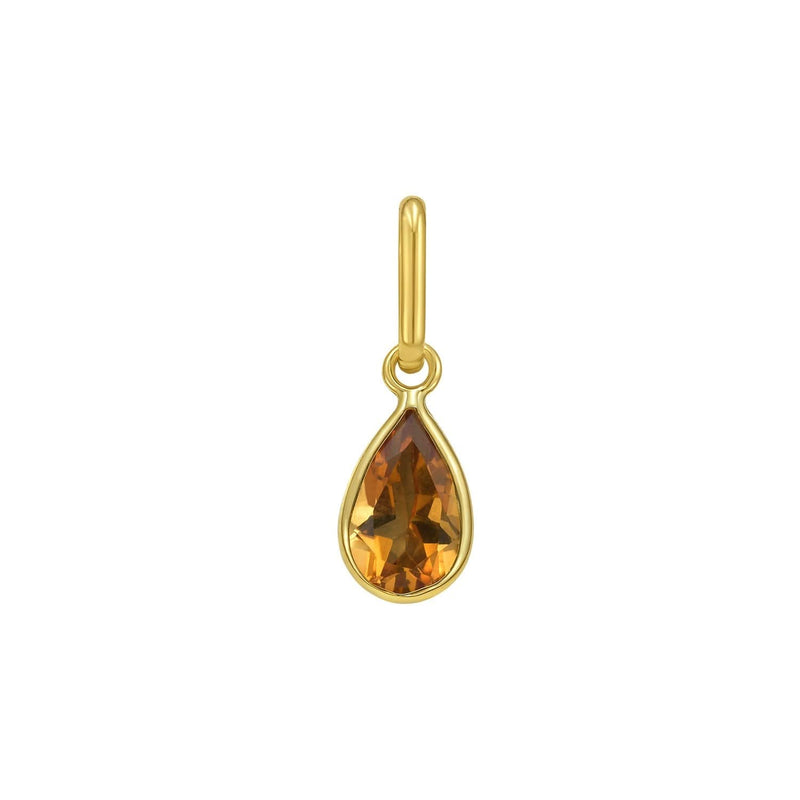 14K Yellow Gold Pear Citrine Charm Pendant 14K yellow gold pendant with pear citrine stone