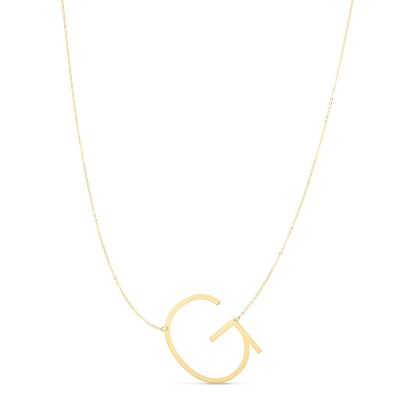 14K Yellow Gold Yours Truly Large Initial G Necklace 14K yellow gold large initial G pendant necklace with polished finish