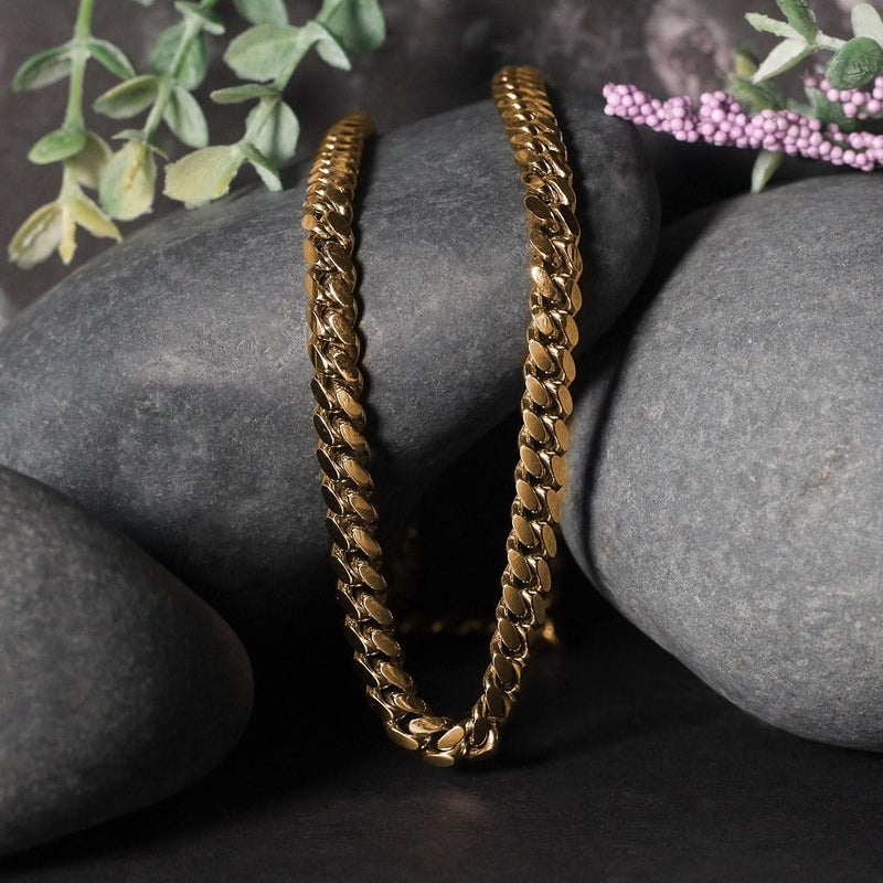 14k Yellow Gold Classic Miami Cuban Solid Chain (6.10 mm) Product Image