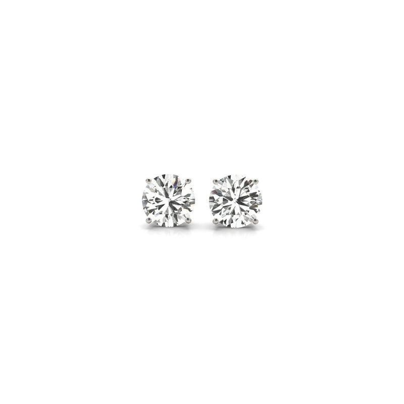 1 cttw Certified IGI Lab Grown Round Diamond Stud Earrings 14k White Gold(G/VS2) 14K white gold stud earrings with 2 round diamond stones