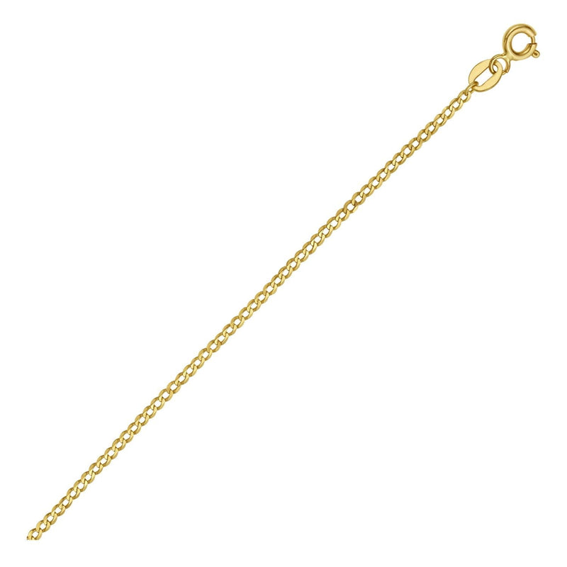 14k Yellow Gold Solid Curb Chain (2.60 mm) 14K yellow gold Cuban curb chain with flat interlocking links, 2.60 mm width