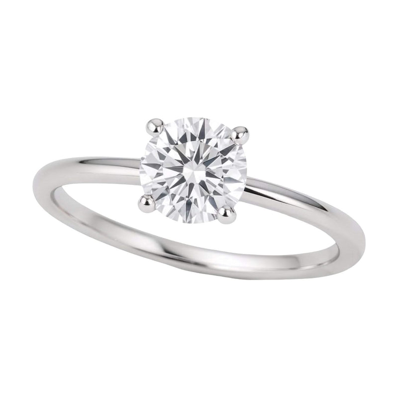 3/4 Carat Round Lab Grown IGI G/VS1 Diamond Solitaire Ring in Sterling Silver 925 sterling silver ring with one round diamond in a solitaire setting