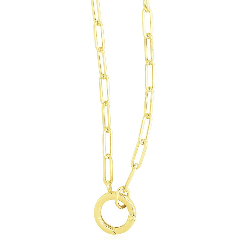14k Yellow Gold High Polish The Invisible Paperclip Clasp Necklace 14K yellow gold paperclip chain necklace with invisible clasp, high polish finish