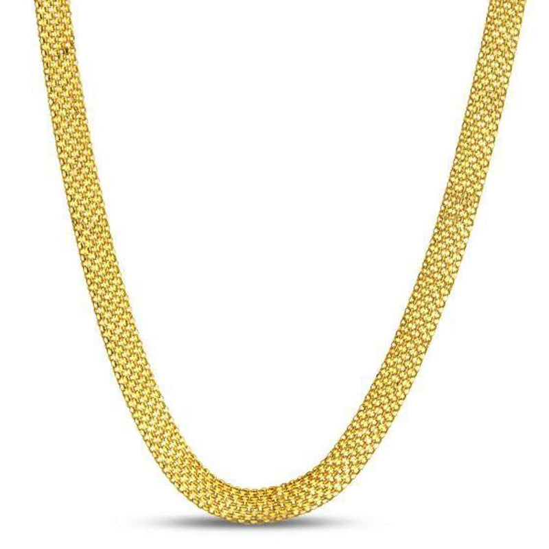 14k Yellow Gold Bismark Chain (7.00 mm) 14K yellow gold Bismark chain in a 7 mm flat woven link pattern