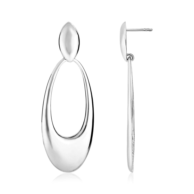 Sterling Silver Polished Open Oval Dangle Earrings Sterling silver open oval dangle earrings with polished oval shape