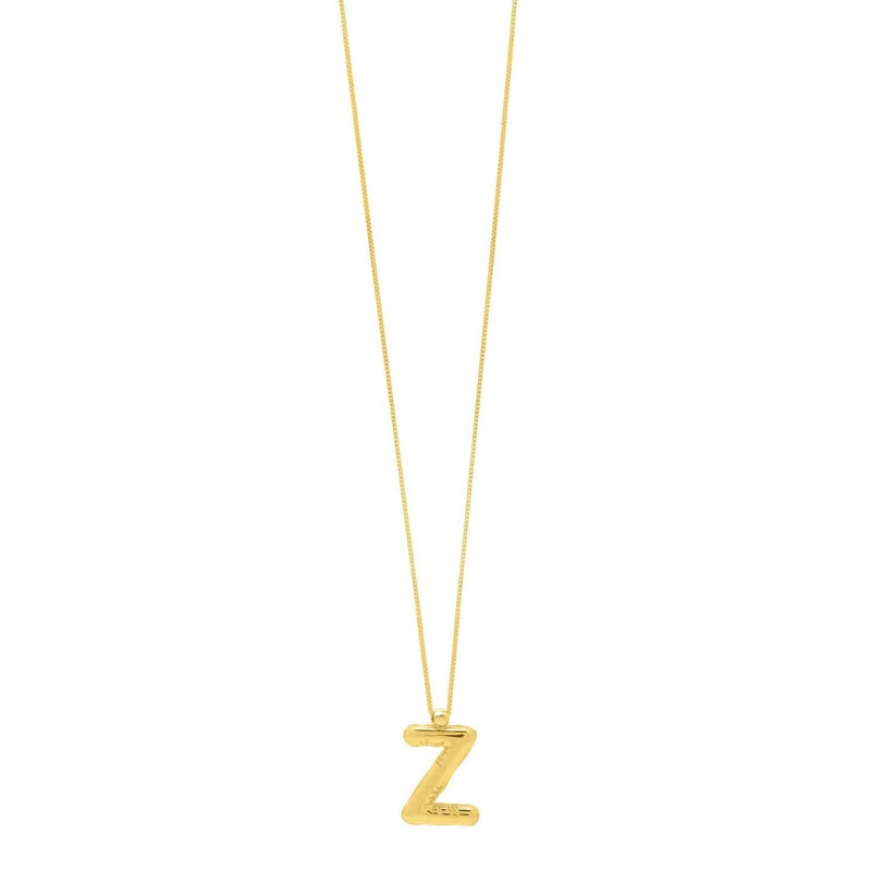 14K Yellow Gold Helium Initial Z Pendant 14K yellow gold initial Z pendant with polished geometric letter design