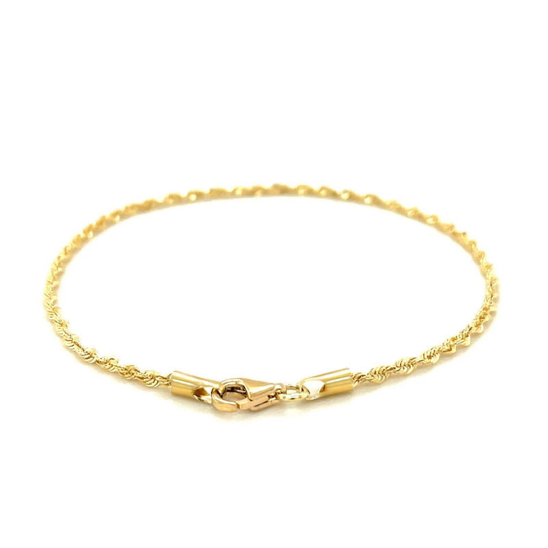 2.0mm 10k Yellow Gold Diamond Cut Rope Anklet Product Image