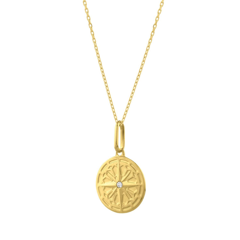 North Star Talisman Necklace in 14K Yellow Gold 14K yellow gold North Star talisman pendant necklace with soldered bail
