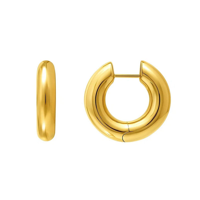 Large Round Electroform Hoop Earrings in 14K Yellow Gold 14K yellow gold large round electroform hoop earrings with rounded profile