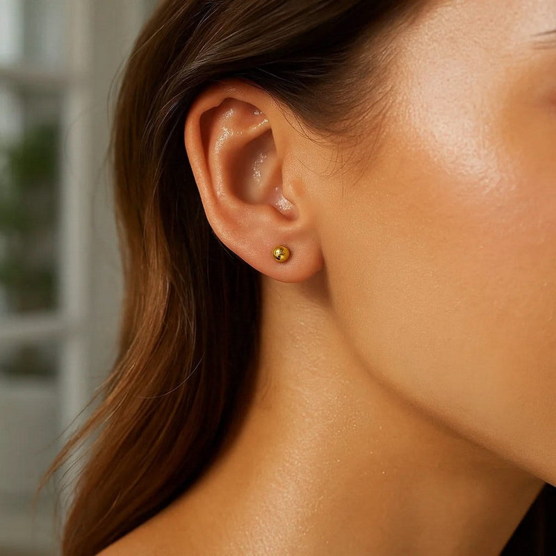10k Yellow Gold Ball Style Stud Earrings (4mm) Product Image