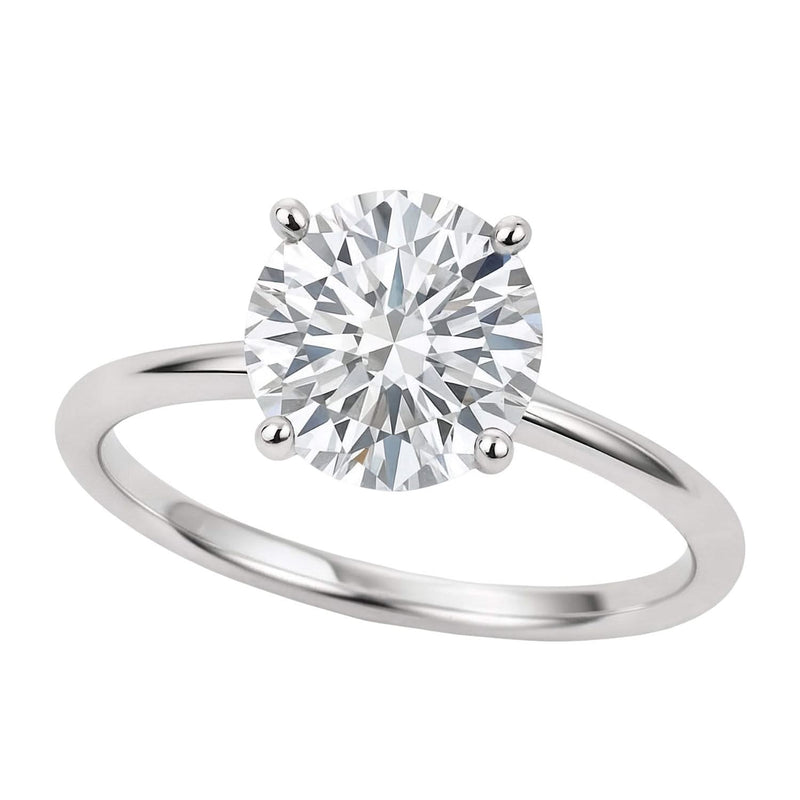 2 Carat Round Lab Grown IGI G/VS1 Diamond Solitaire Ring in 10K White Gold 10K white gold solitaire ring with 2 carat round diamond