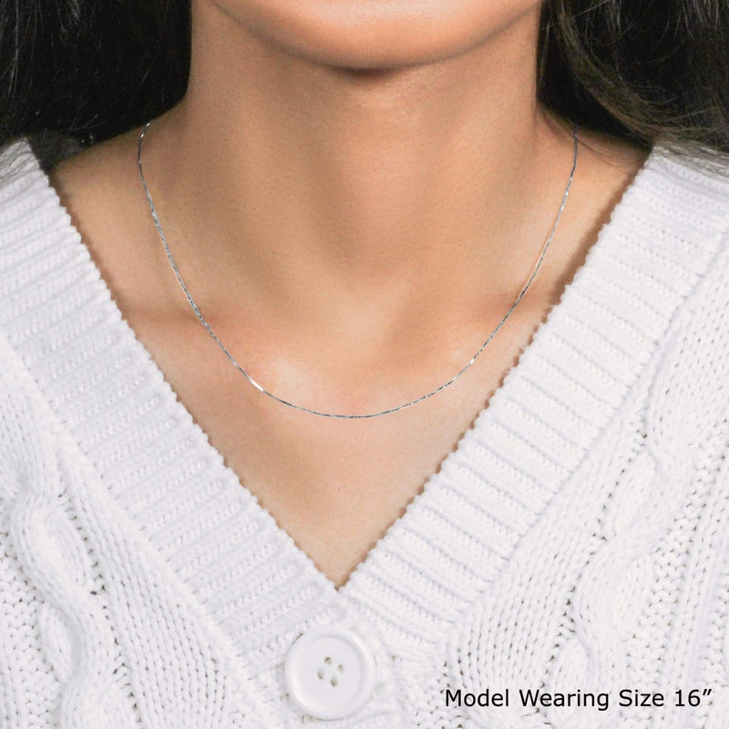 14k White Gold Classic Box Chain (0.45 mm) Product Image