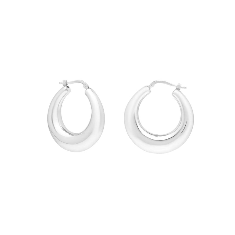 Sterling Silver Medium Graduated Hoop Earrings Sterling silver 925 graduated medium hoop earrings with tapered profile