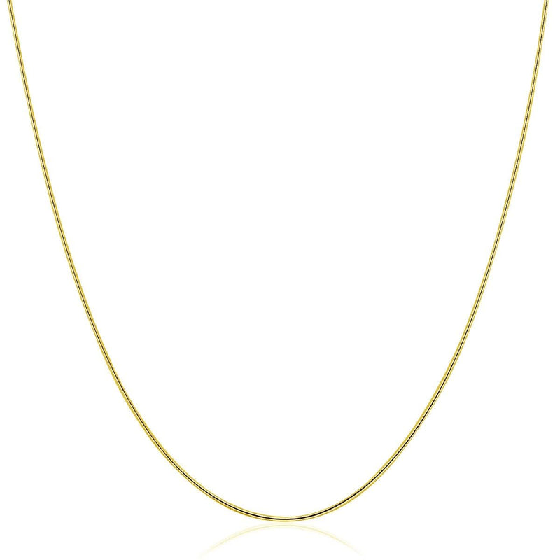 14k Yellow Gold Thin Motif Round Omega Necklace Product Image
