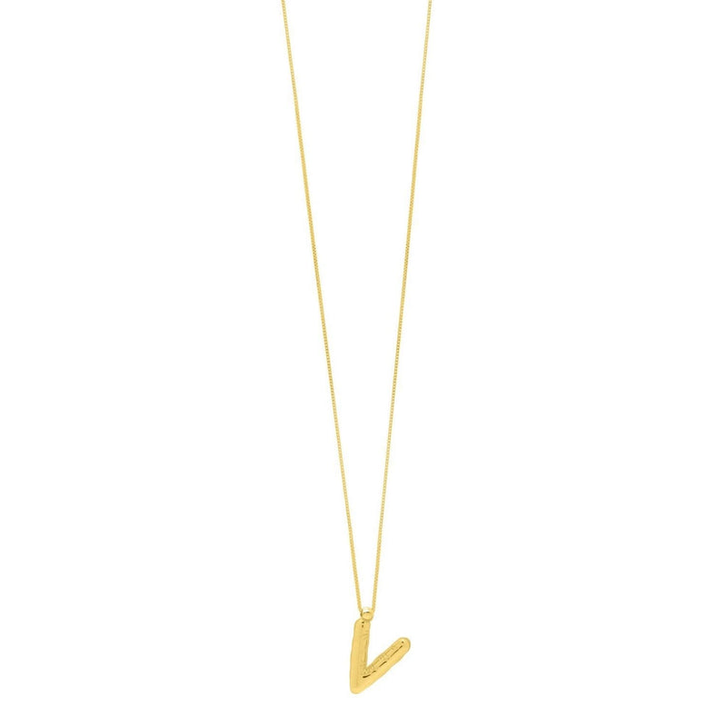 14K Yellow Gold Helium Initial V Pendant 14K yellow gold initial V pendant with polished solid letter form